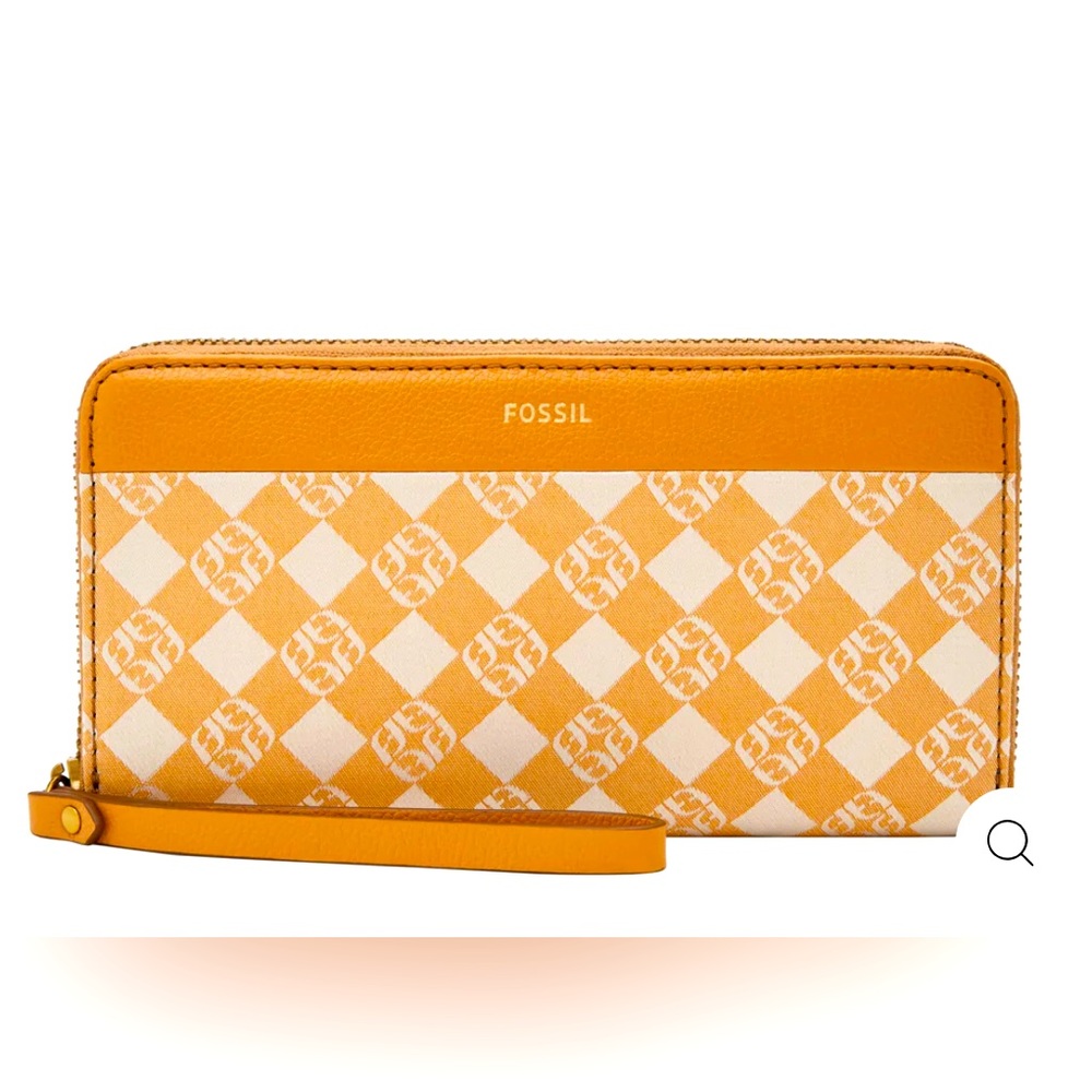 NWT Fossil Women’s Jori Jacquard Zip Clutch 💛⭐️